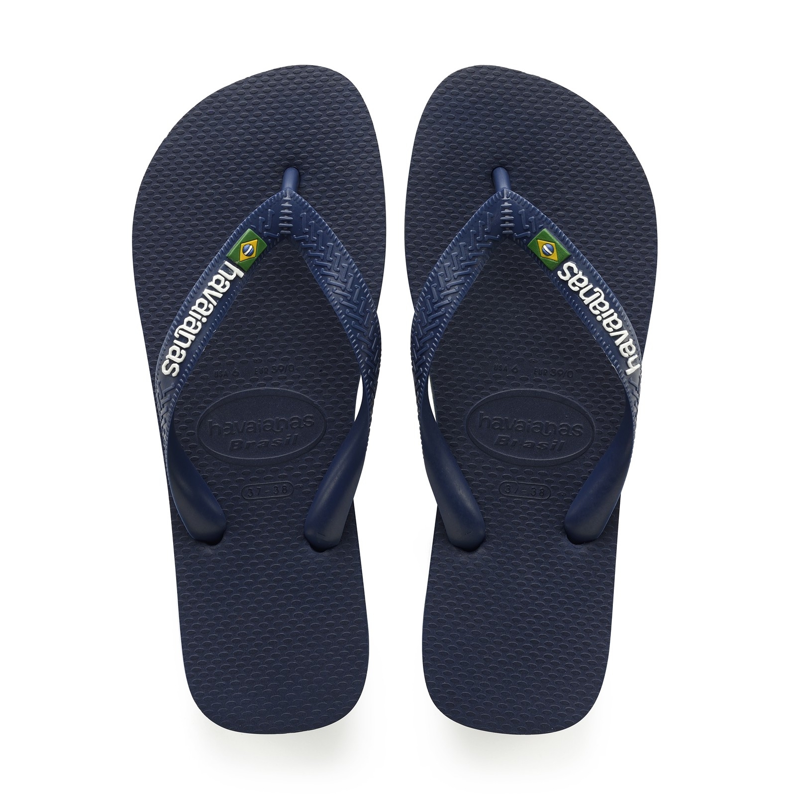 Tong Havaianas H Brazil Logo pour Homme Bleu Navy