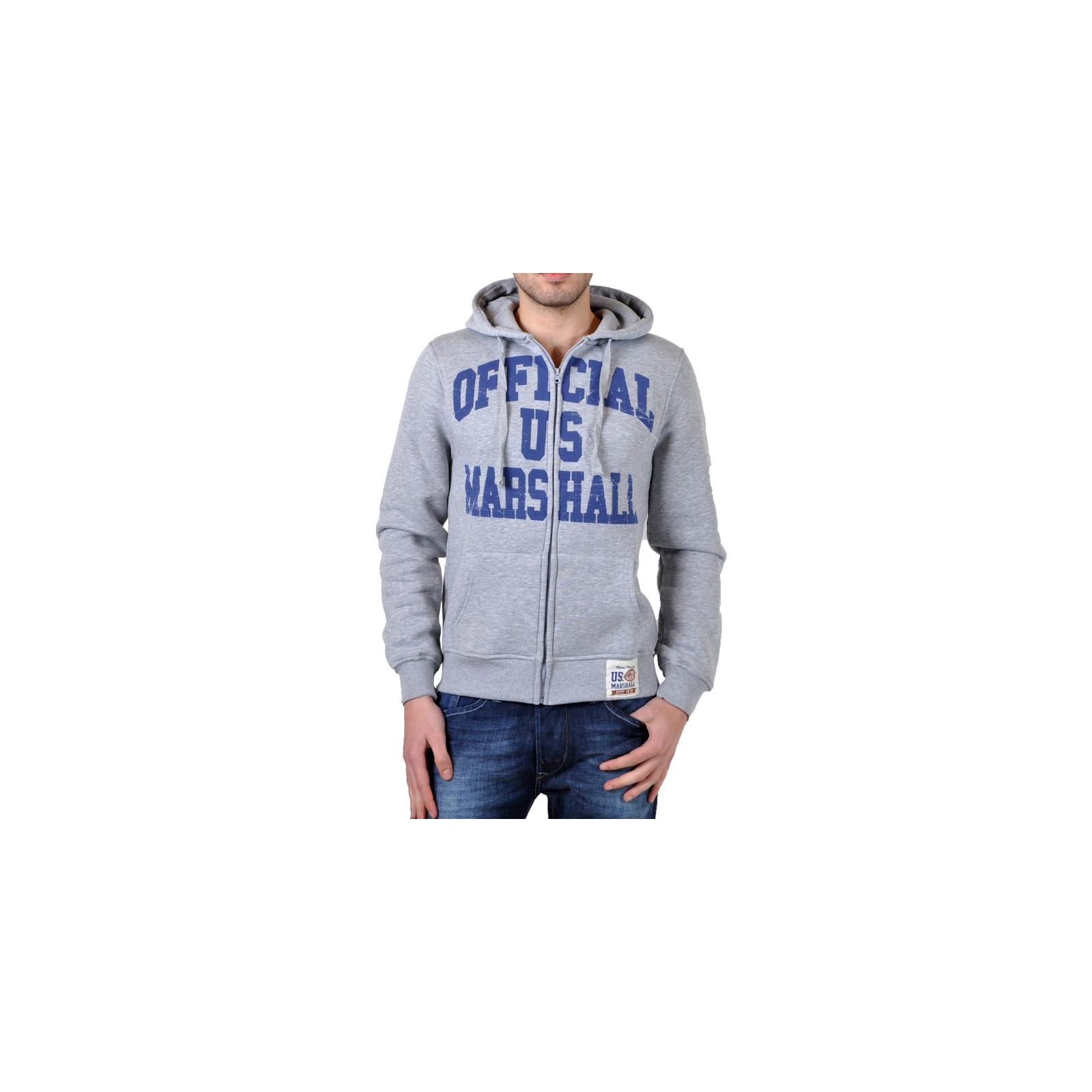 Sweat Capuche Us Marshall Zip Gris Chiné / Marine