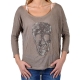 T-Shirt It Hippie 309 Tête de Mort Strass Gris Foncé