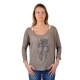 T-Shirt It Hippie 309 Tête de Mort Strass Gris Foncé