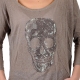 T-Shirt It Hippie 309 Tête de Mort Strass Gris Foncé