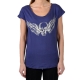 T-Shirt It Hippie 332 Tête de Mort Ailles Bleu Marine