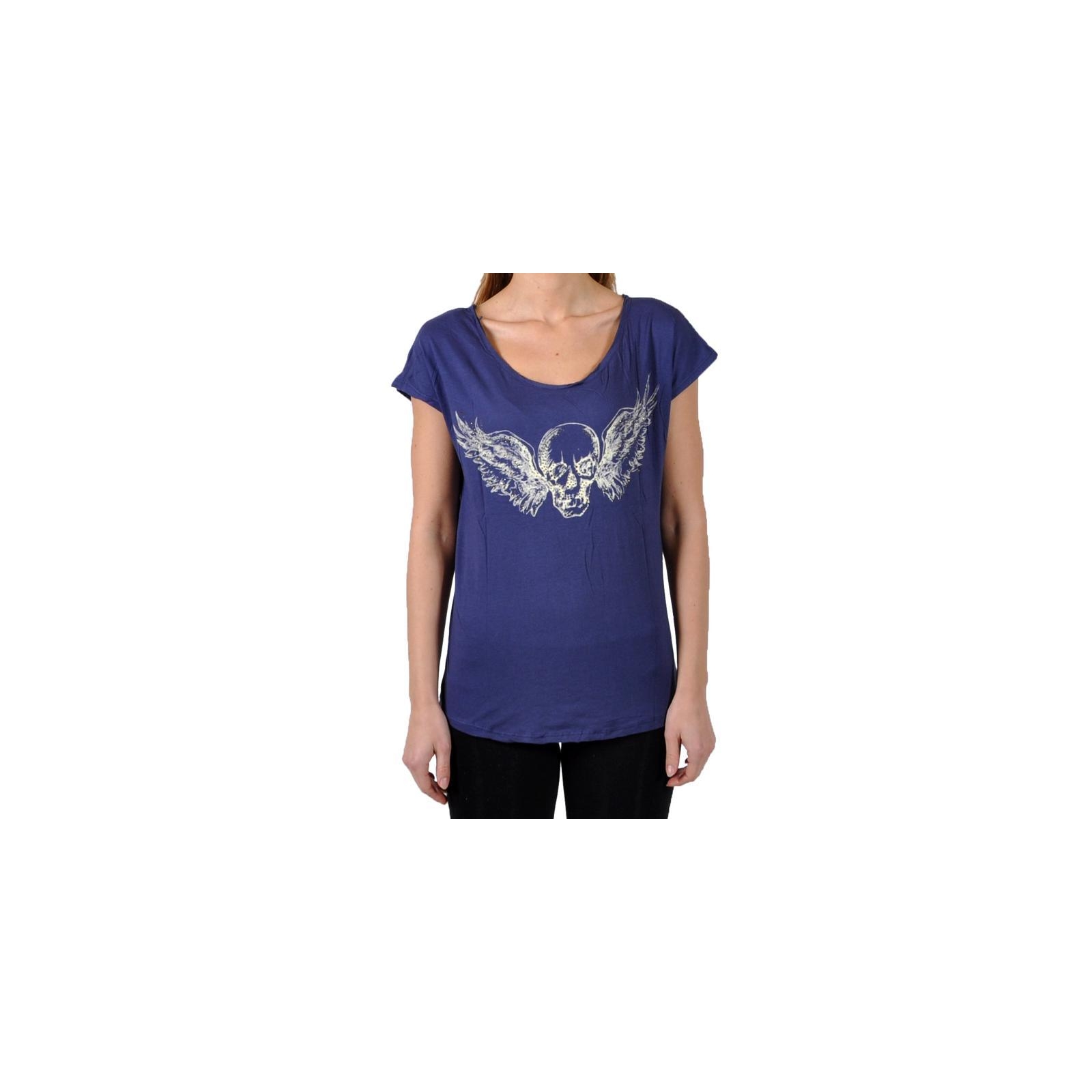T-Shirt It Hippie 332 Tête de Mort Ailles Bleu Marine