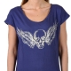 T-Shirt It Hippie 332 Tête de Mort Ailles Bleu Marine