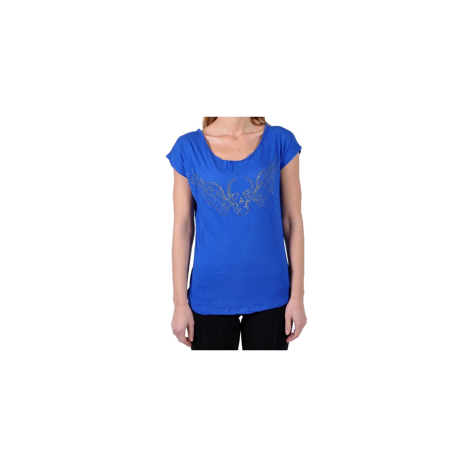 T-Shirt It Hippie 332 Tête de Mort Ailles Bleu