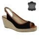 Sandales Compensées The Divine Factory TDFC541 Noir