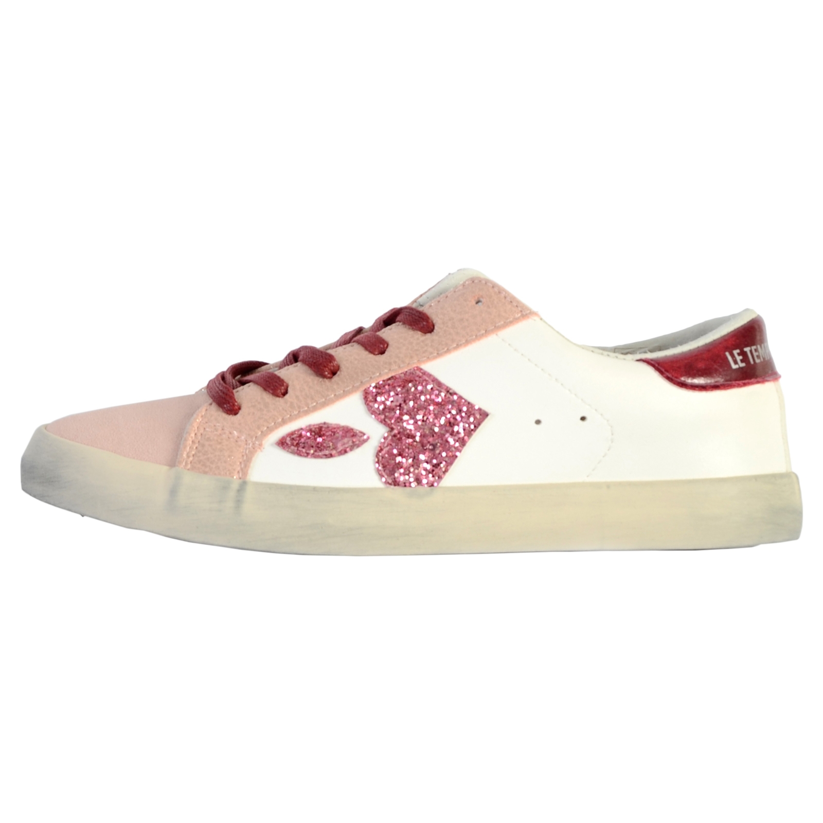 Basket à lacet Le Temps Des Cerises Glitter pink
