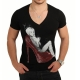 T-Shirt Mickael Vendetta Print Chaussure Femme Noir