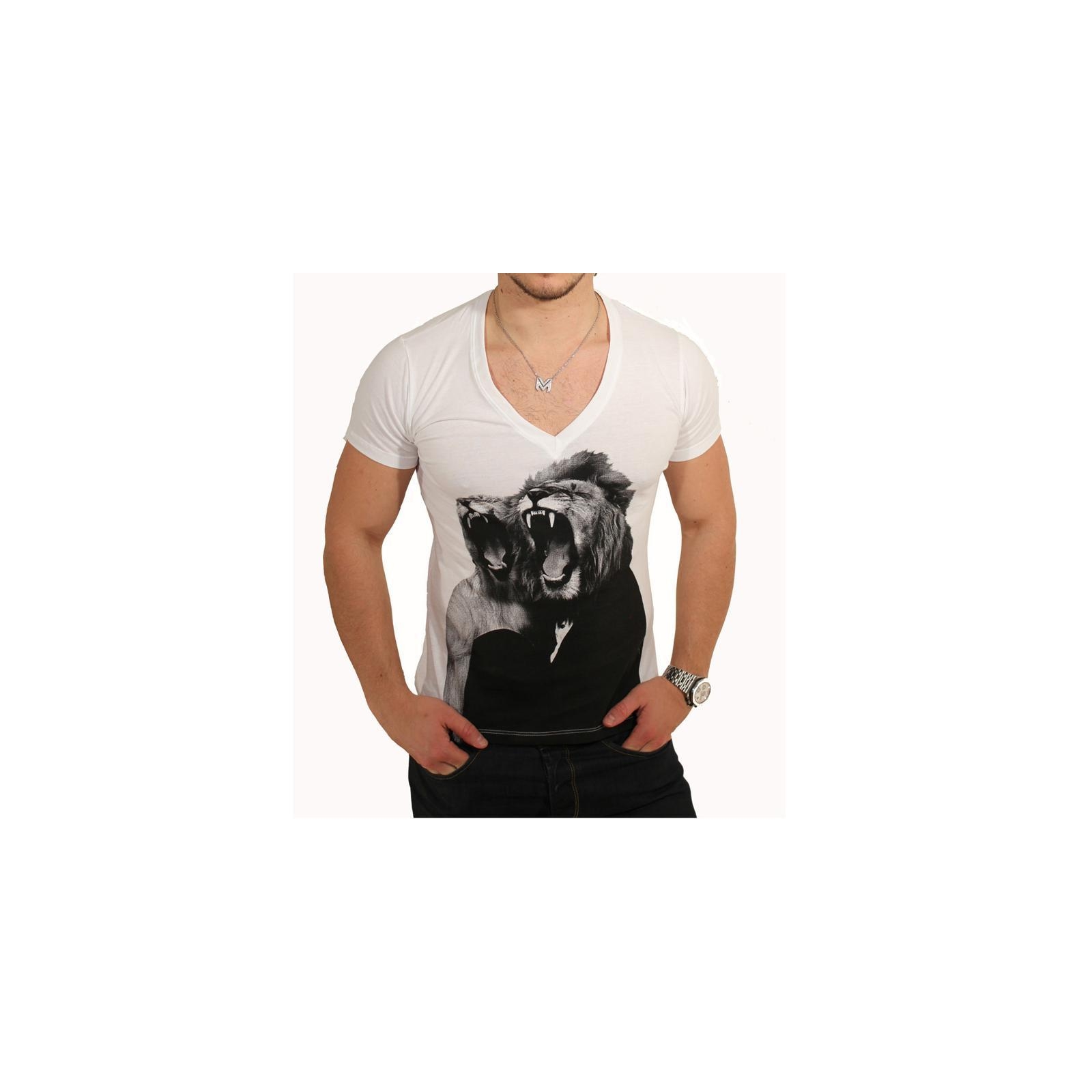T-Shirt Mickael Vendetta Print Lion Blanc