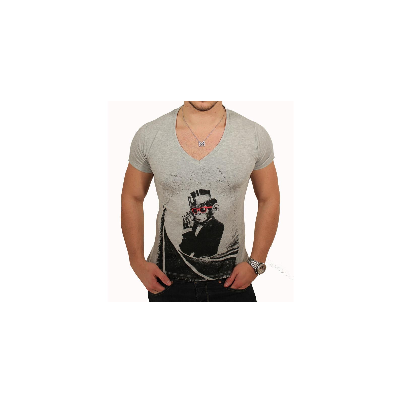 T-Shirt Mickael Vendetta Print Singe 007 Gris