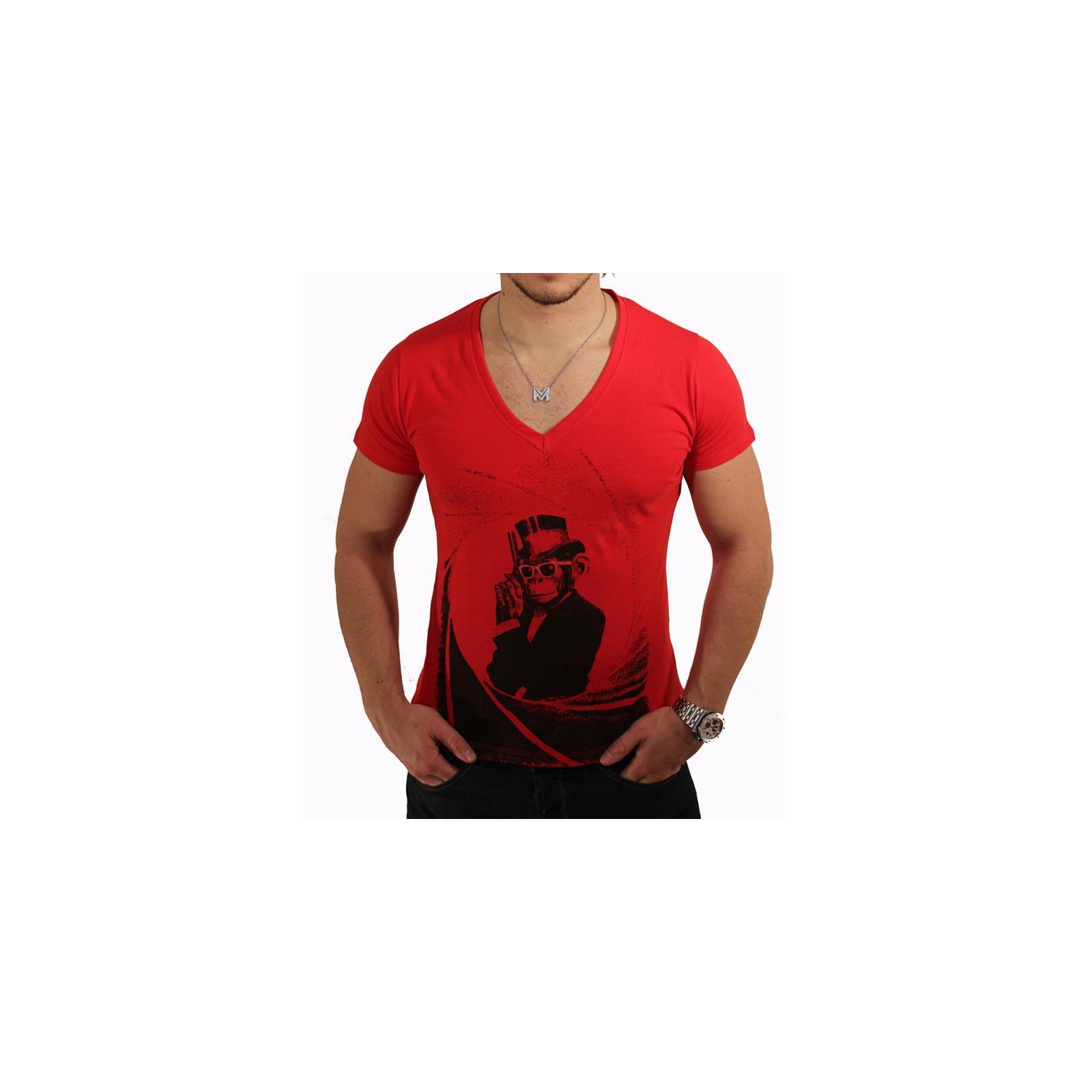 T-Shirt Mickael Vendetta Print Singe 007 Rouge