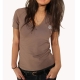 T-Shirt Mickael Vendetta Uni Marron / Blanc