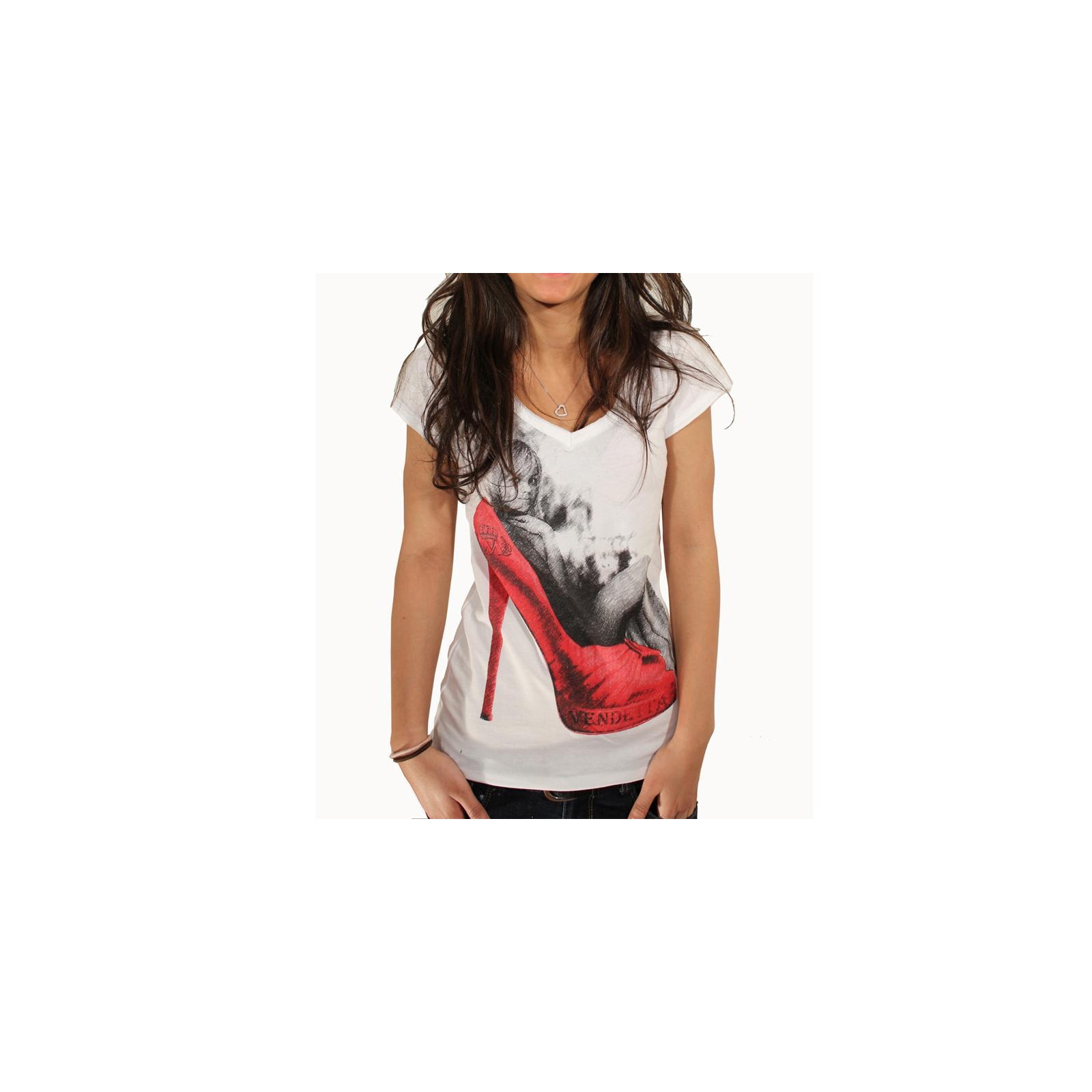 T-Shirt Femme Mickael Vendetta Print Chaussure Femme Blanc
