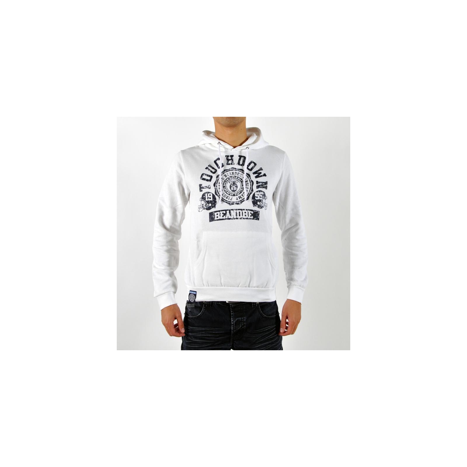 Sweat Capuche Be And Be Touchdown Blanc Marine