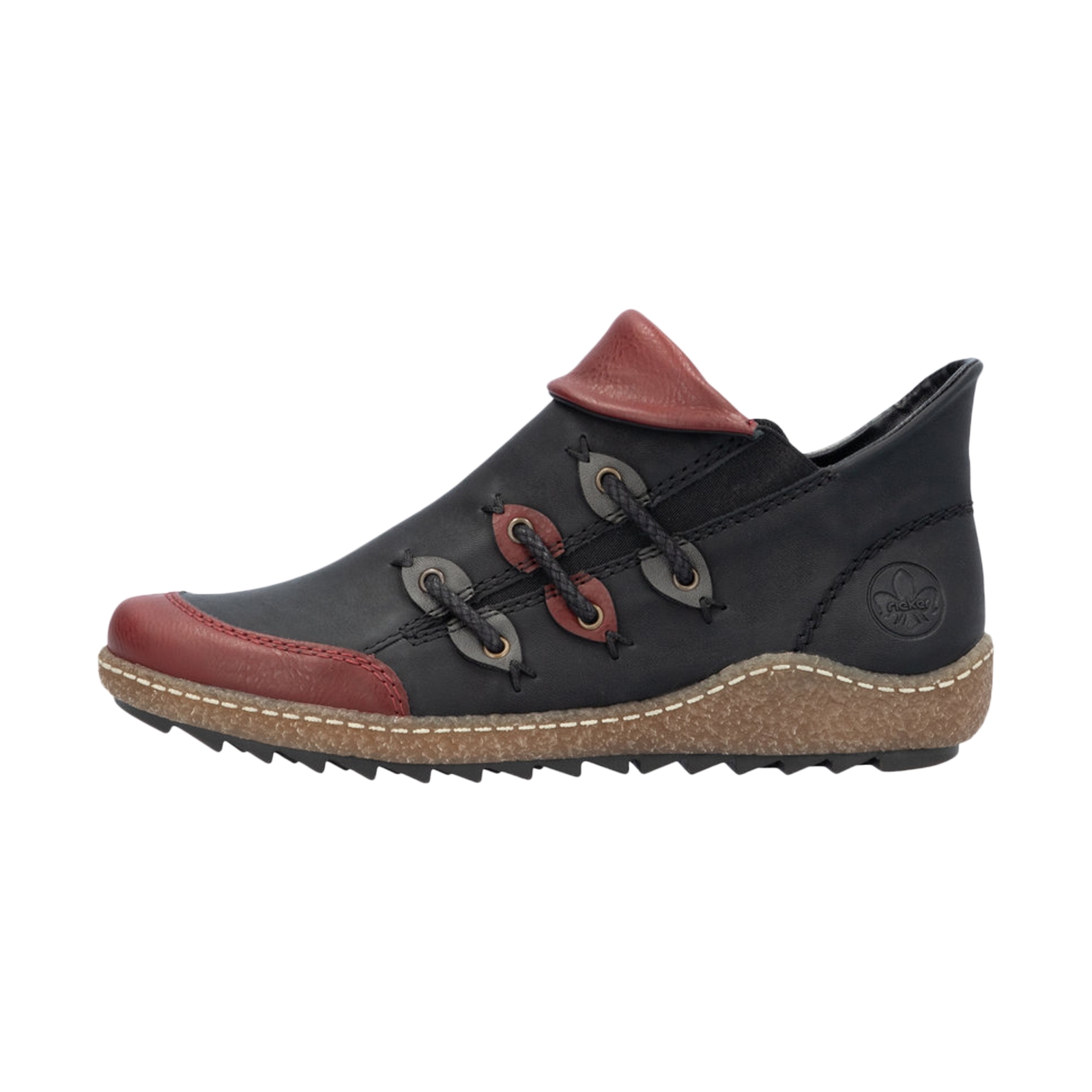 Basket Basse Cuir Rieker Smoke