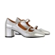 Ballerines à Talon Cuir Emilie Karston Pivoine
