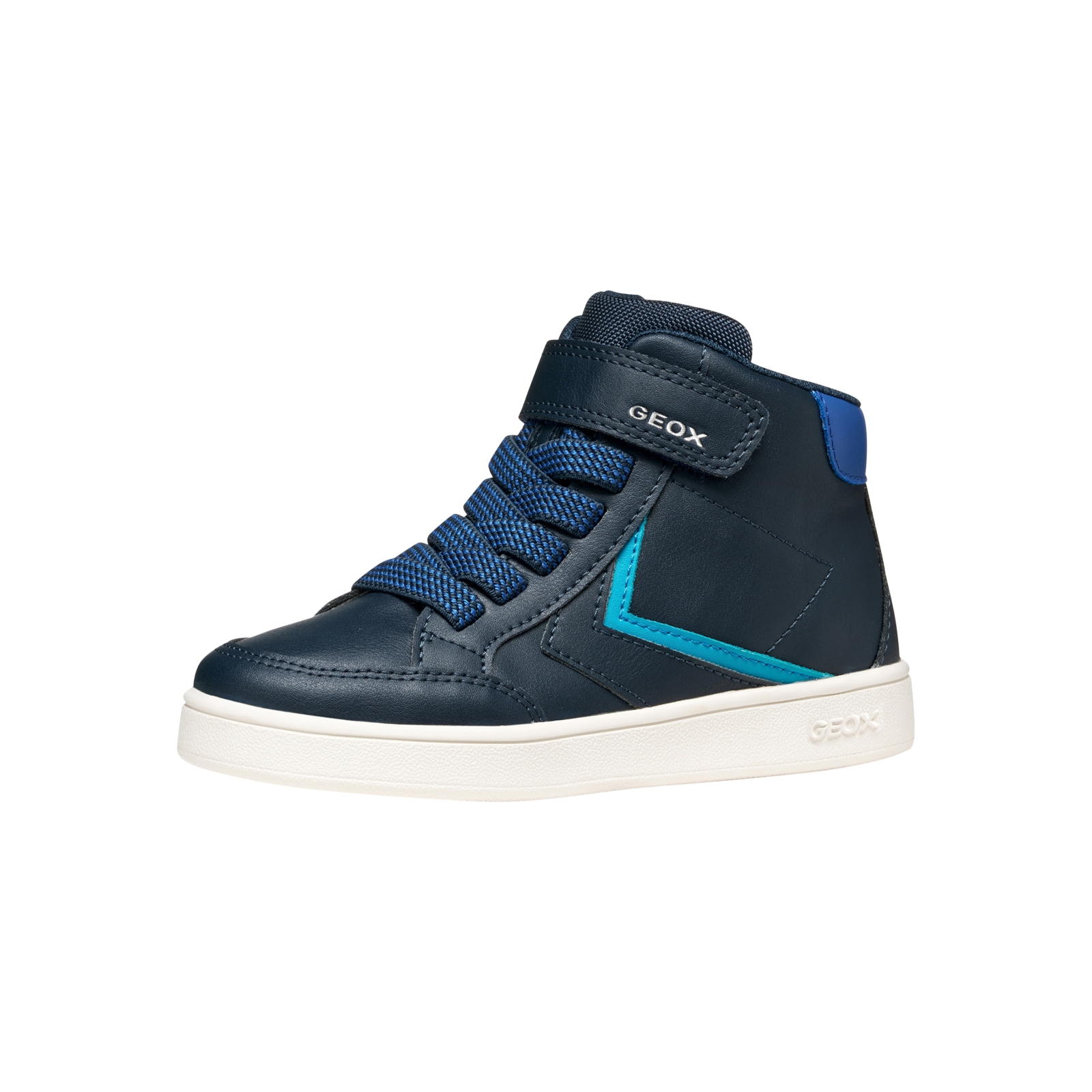 Basket Montante à Lacets Geox Enfant Eclyper Synth.Leat+Te