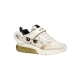 Basket Basse à Lacets Et Scratch Geox Enfant Ciberdron Synt.Lea+Pearl