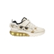 Basket Basse à Lacets Et Scratch Geox Enfant Ciberdron Synt.Lea+Pearl