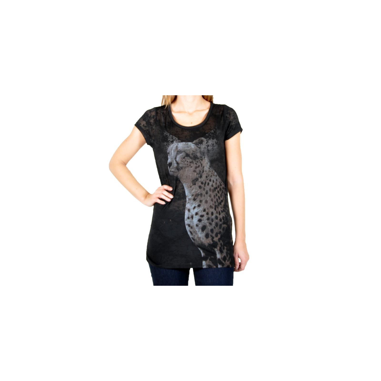 Tee Shirt Only Kitty Brigite Noir / Leopard