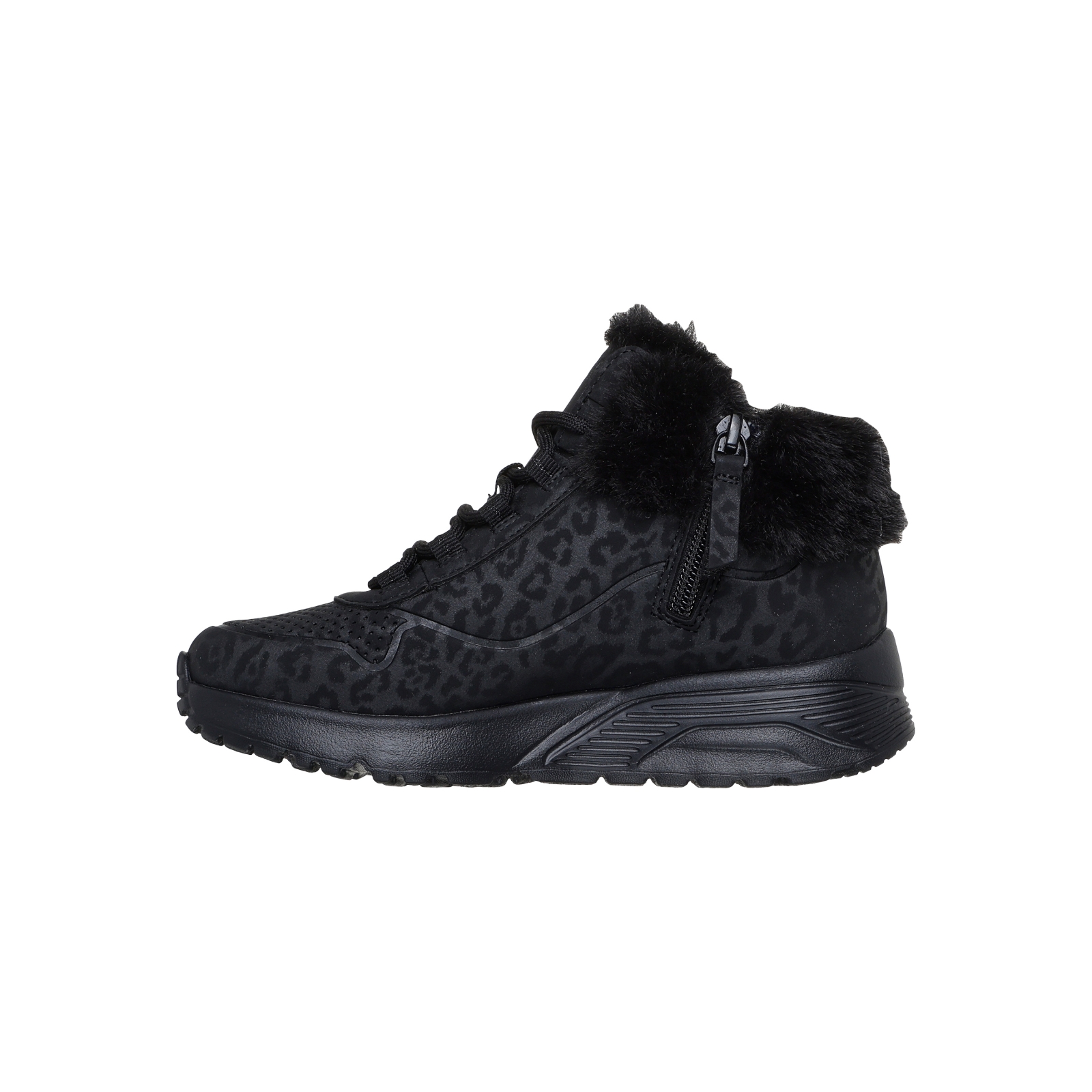 Basket Montante Enfant à Lacets Skechers Uno Lite Cozy Leopard