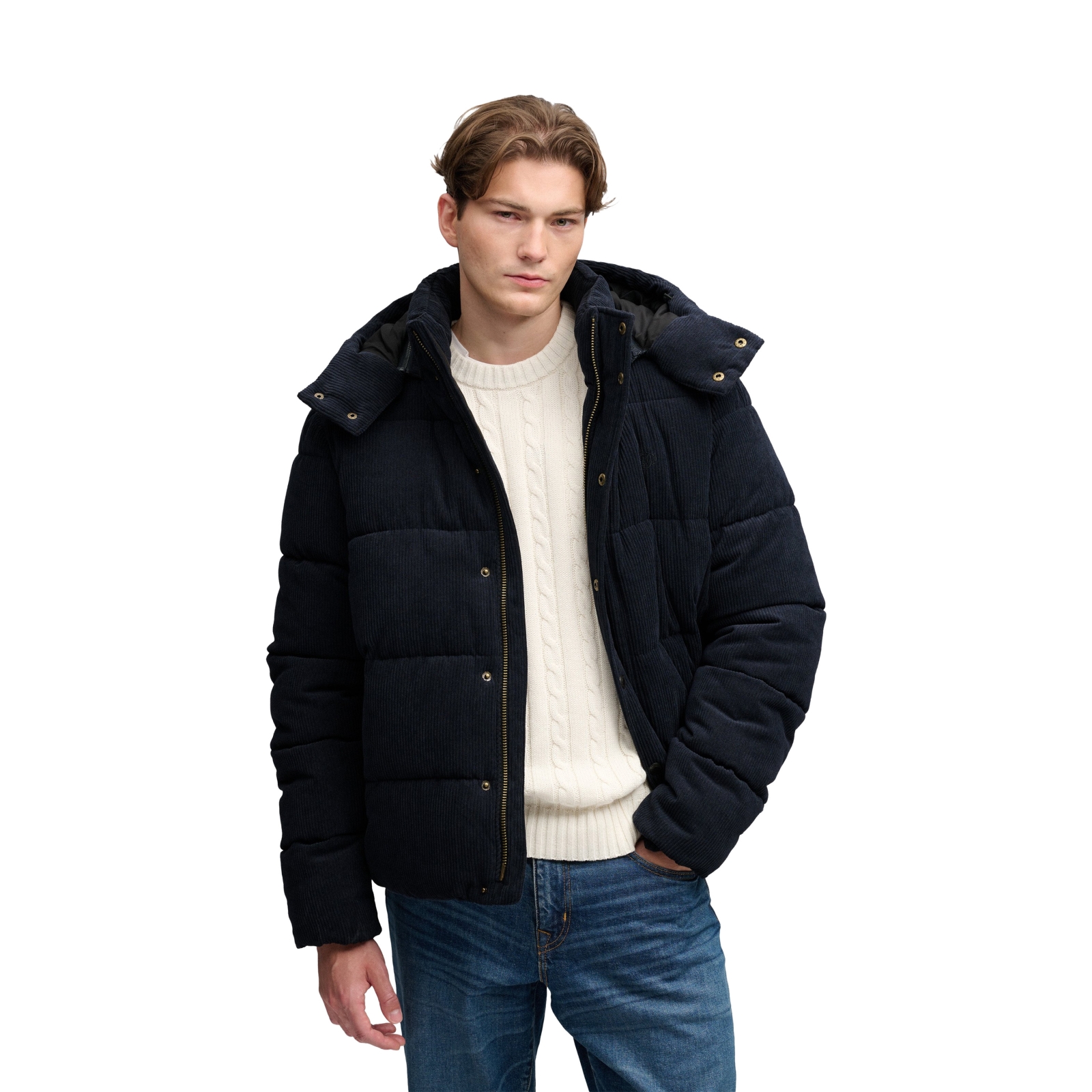 Doudoune à Capuche en velours Superdry Premium Cord Puffer