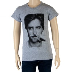 Tee Shirt Little Eleven Paris Fille Little Berty Robert Pattinson Gris Chiné