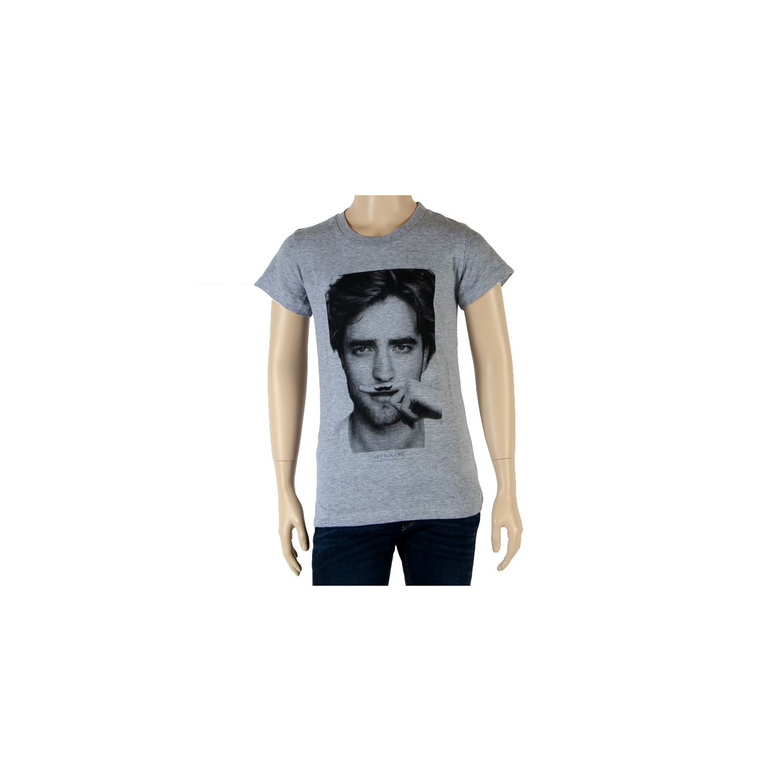 Tee Shirt Little Eleven Paris Fille Little Berty Robert Pattinson Gris Chiné