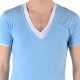 T-Shirt Eleven Paris L2 Basic Double V SS Bleu Azur