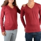 Tee Shirt Little Eleven Paris Basic V LS Mixte (Garçon / Fille) Rouge