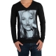 Tee Shirt Little Eleven paris KM LS Mixte (Garçon / Fille) Kate Moss Noir