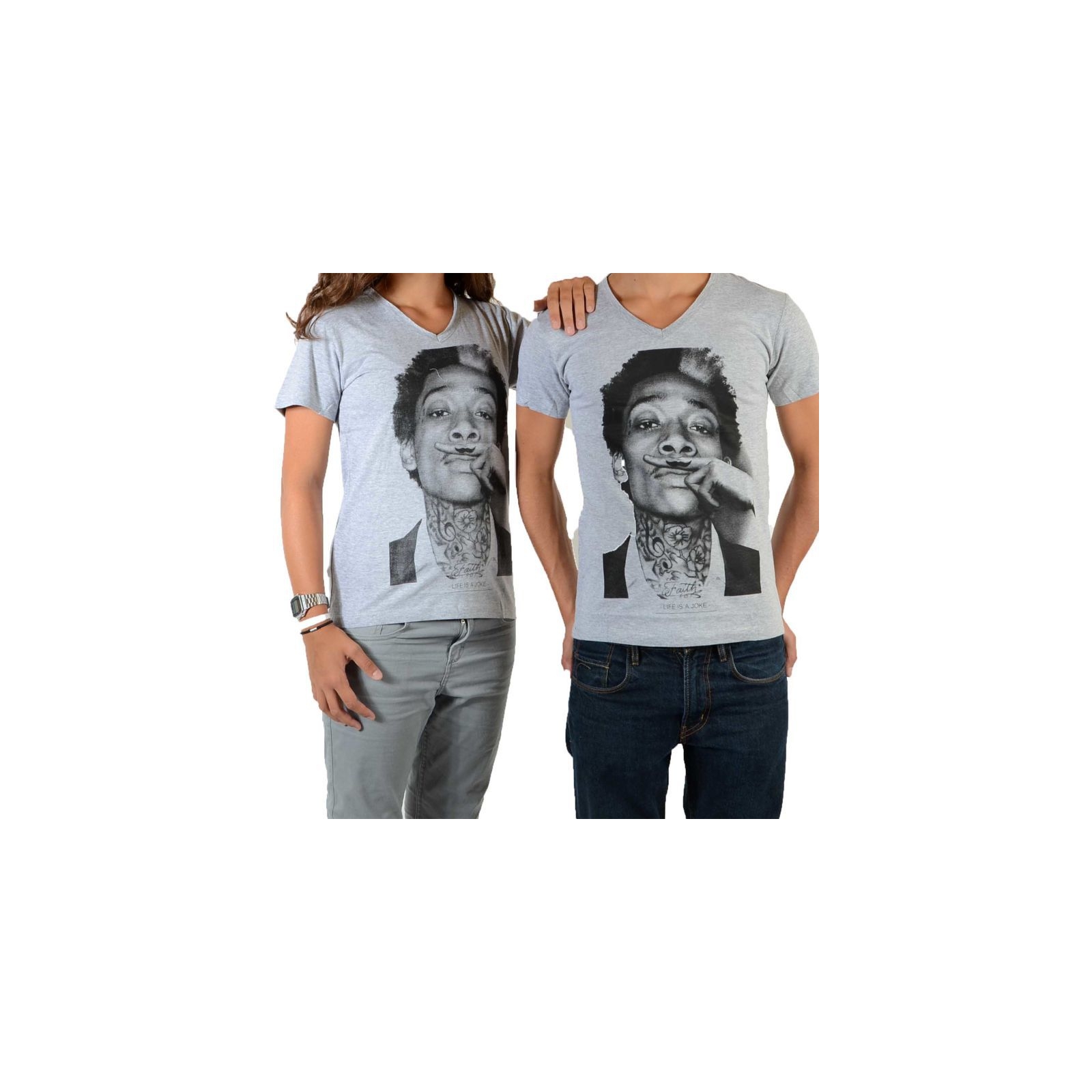 Tee Shirt Little Eleven Paris Wiz SS Mixte (Garçon / Fille) Wiz Khalifa Gris