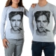 Tee Shirt Little Eleven paris Berty LS Mixte (Garçon / Fille) Robert Pattinson Gris