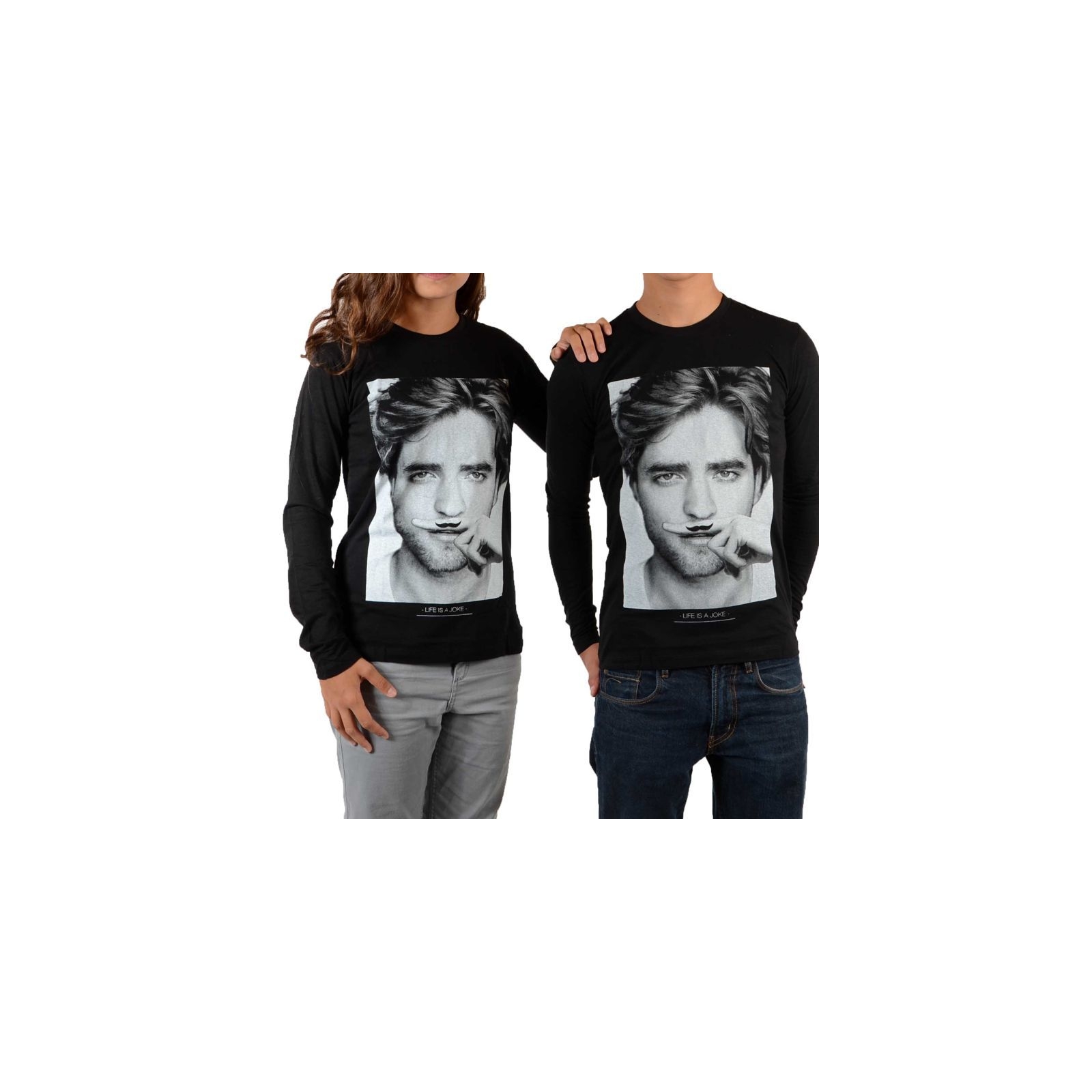 Tee Shirt Little Eleven paris Berty LS Mixte (Garçon / Fille) Robert Pattinson Noir