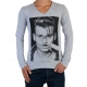Tee Shirt Little Eleven paris JD LS Mixte (Garçon / Fille) Jonhy Depp Gris