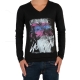 Tee Shirt Little Eleven Paris Gaga LS Mixte (Garçon / Fille) Lady Gaga Noir