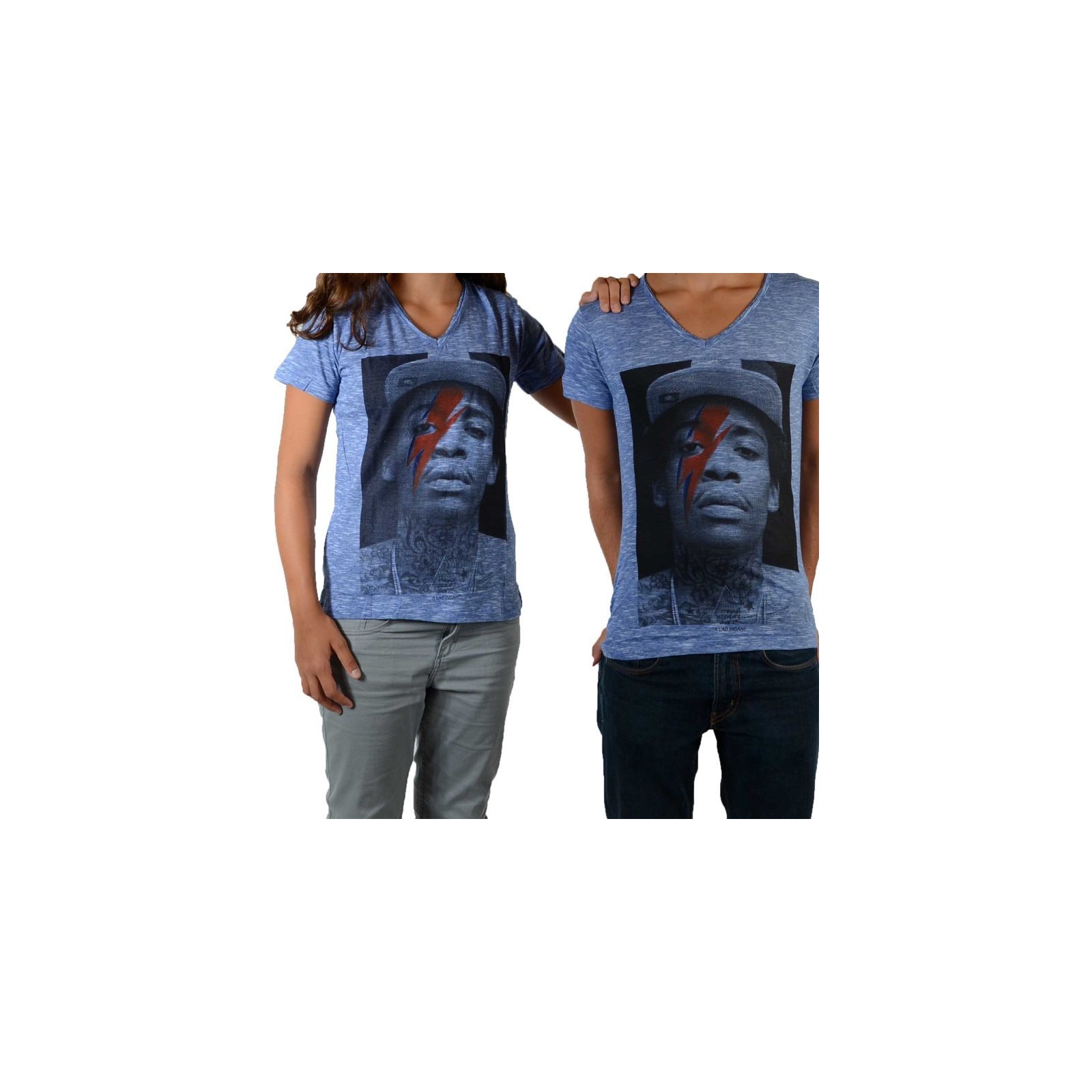 Tee Shirt Little Eleven Paris Wizka SS Wiz Khalifa Mixte (Garçon / Fille) Bleu Graza
