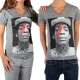 Tee Shirt Little Eleven Paris Wizka SS Wiz Khalifa Mixte (Garçon / Fille) Gris Vintage