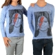 Tee Shirt Little Eleven Paris Selena LS Selena Gomez Mixte (Garçon / Fille) Bleu