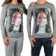 Tee Shirt Little Eleven Paris Selena LS Selena Gomez Mixte (Garçon / Fille) Gris Cotton Vintage