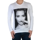 Tee Shirt Little Eleven paris Kim LS Mixte (Garçon / Fille) Kim Kardashian Blanc