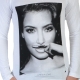 Tee Shirt Little Eleven paris Kim LS Mixte (Garçon / Fille) Kim Kardashian Blanc
