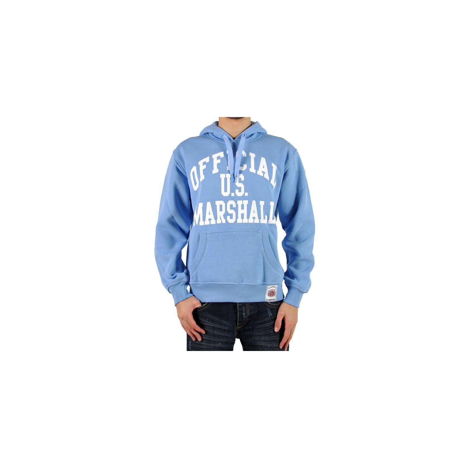 Sweat Capuche Us Marshall Bleu Ciel / Blanc