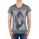 Tee Shirt Little Eleven Paris Scar SS Mixte (Garçon / Fille) Scar Gris Coton Vintage