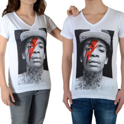 Tee Shirt Little Eleven Paris Wiz Bowie SS Mixte (garçon / fille) Wiz Khalifa Blanc