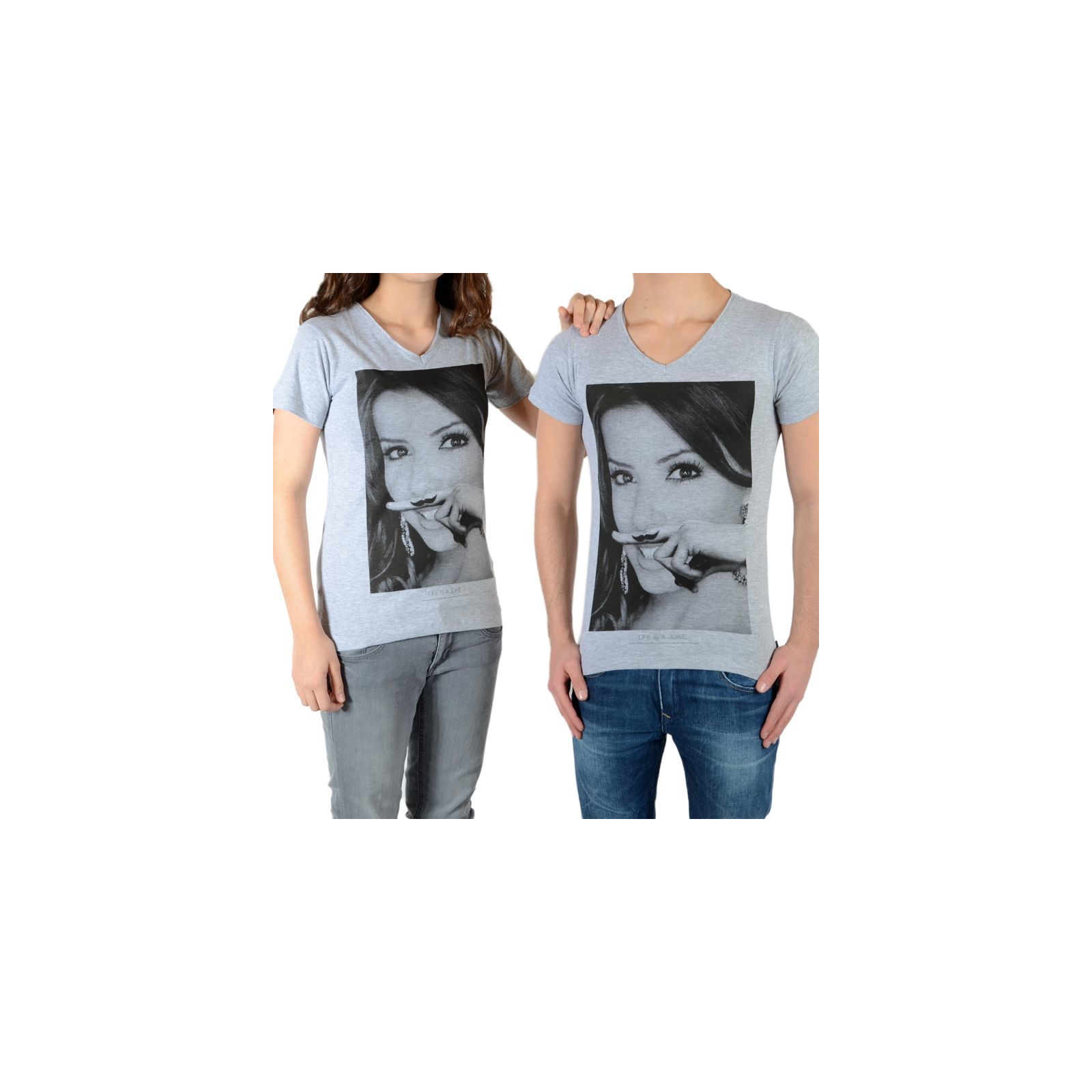 Tee Shirt Little Eleven Paris Eva SS Mixte (garçon / fille) Eva Longoria Gris