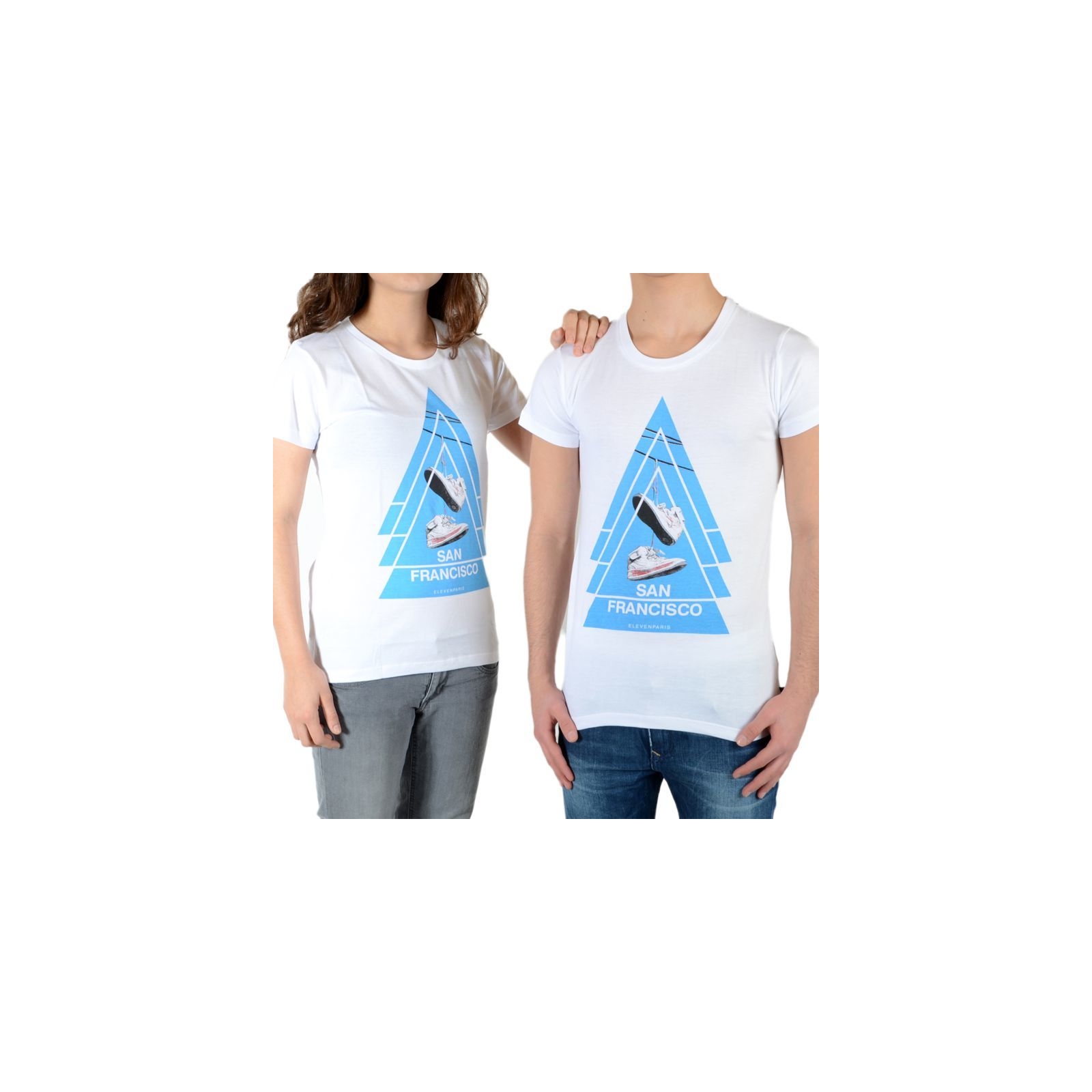 Tee Shirt Little Eleven Paris SF SS Mixte (garçon / fille) Blanc
