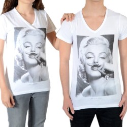 Tee Shirt Little Eleven Paris Marilyn SS Mixte (Garçon / Fille) Marilyn Monroe Blanc