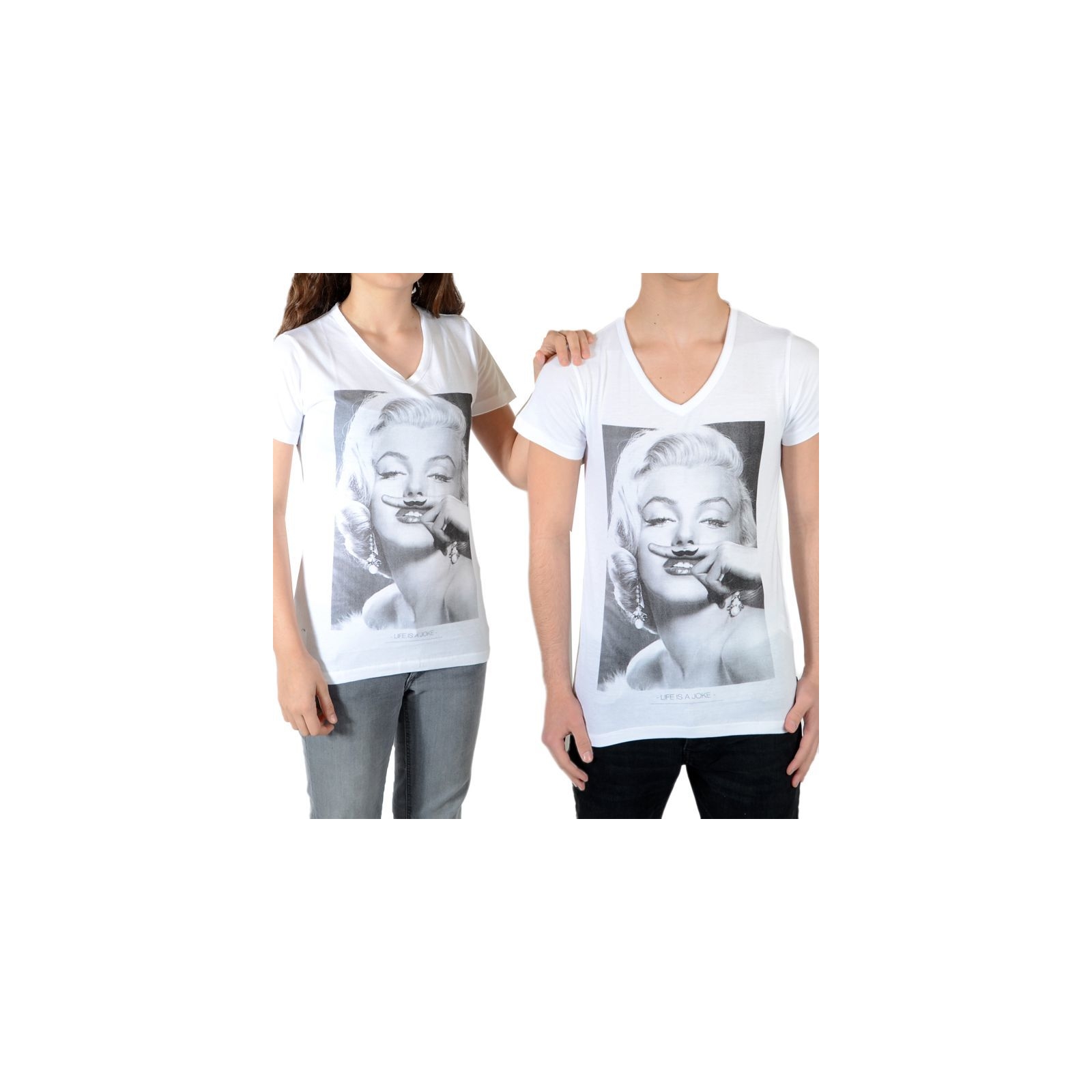 Tee Shirt Little Eleven Paris Marilyn SS Mixte (Garçon / Fille) Marilyn Monroe Blanc