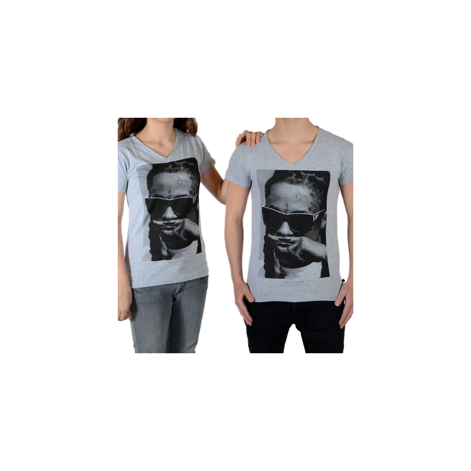 Tee Shirt Little Eleven Paris Lil SS Mixte (Garçon / Fille) Lil Wayne Gris
